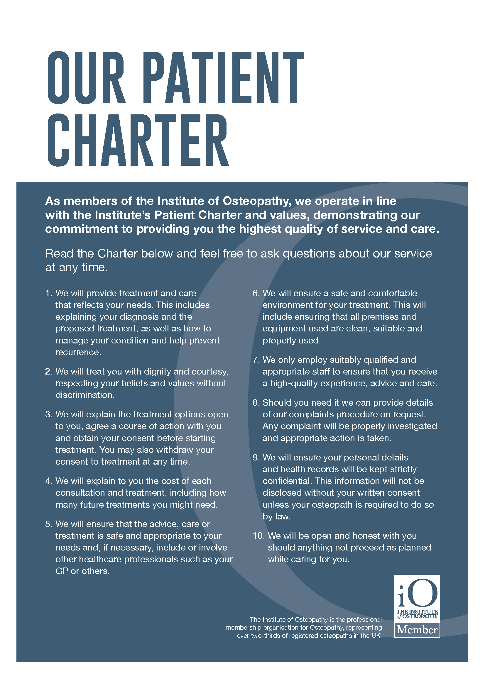 Our patient charter